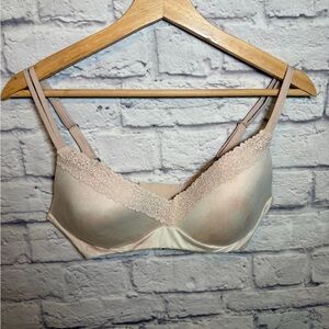 Aerie Real Sunnie bra 34 D pink white tie dye print